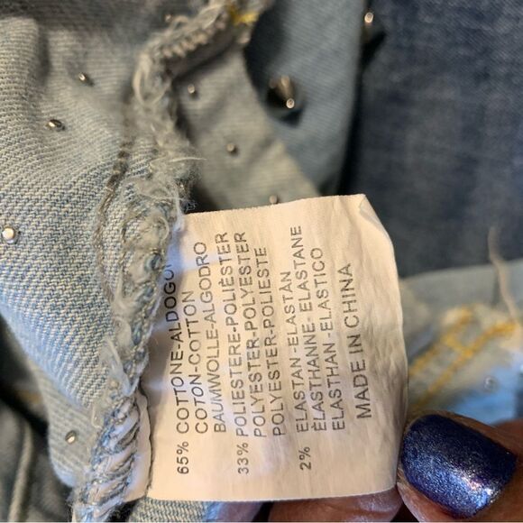 Women’s Blue Jean Riveted Studs & Spikes Denim Jacket - Picture 11 of 17